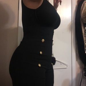 Black Hi waist button pants